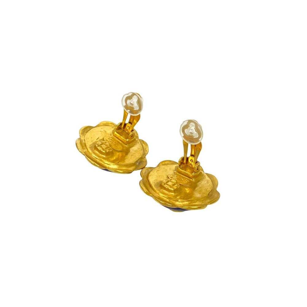 CHANEL Authentic Vintage Blue Logo Earrings - Picture 6 of 6